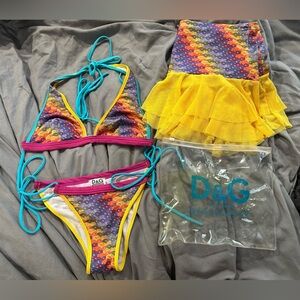 Vintage Dolce & Gabbana bikini, skirt & bag
